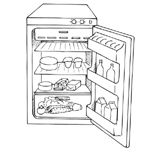 jääkaappi ja sisaltö